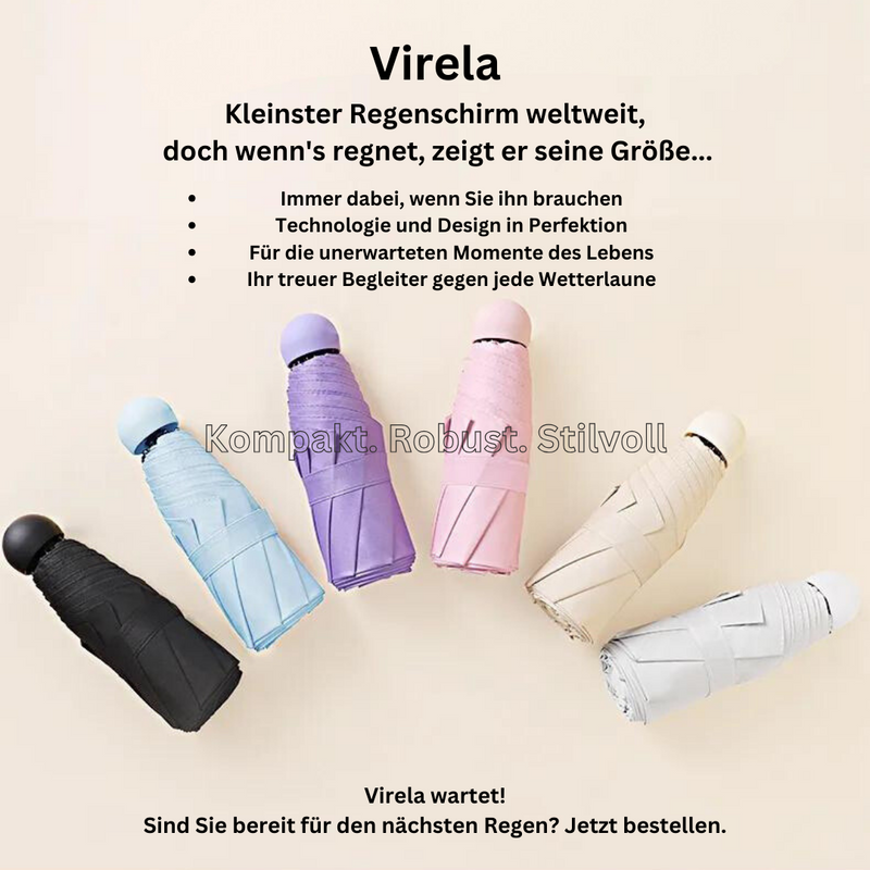 Virela - Der elegante Mini-Regenschirm