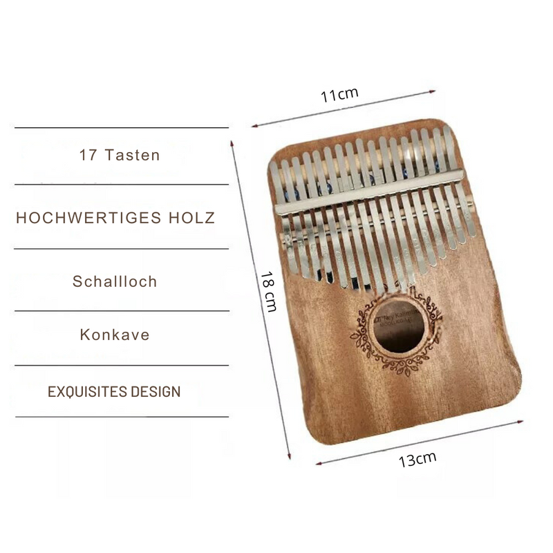 Mahagoni Kalimba - 17 Schlüssel Daumenklavier